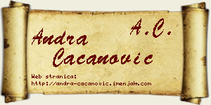 Andra Cacanović vizit kartica